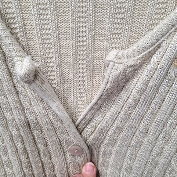 Womens Vintage Jason Maxwell V-Neck Button-up Cream Cardigan Sweater Size M - Picture 4 of 10